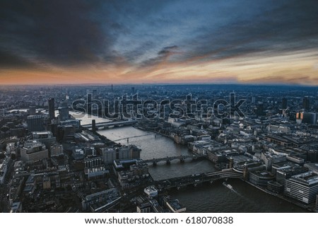 London view at sunset