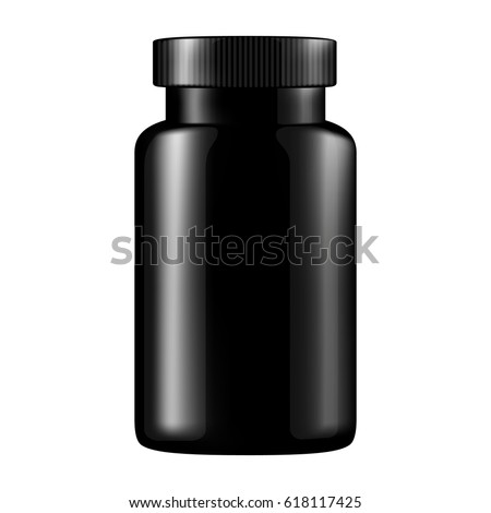 Plastic container for tablets and vitamin Royalty-Free Stock Photo #618117425