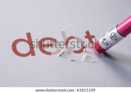  pencil erasing the word-debt Royalty-Free Stock Photo #61815109