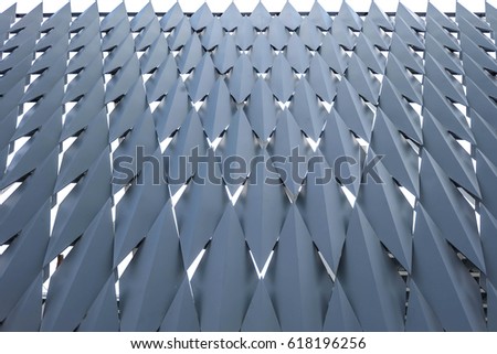 metal big dark blue wall at the shopping mall texture or background, perspective or square design