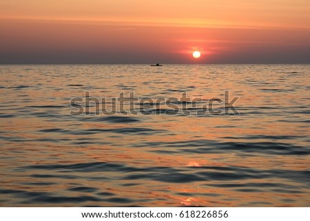 sunset and sea at koh kood,thailand