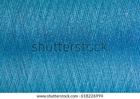 Closed up of blue color thread texture background Royalty-Free Stock Photo #618226994