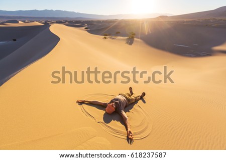 Sand dunes in Death Valley National Park, California, USA Royalty-Free Stock Photo #618237587