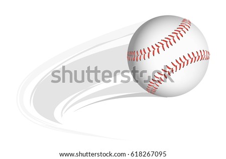 baseball with animated motion lines on a white background vector design.