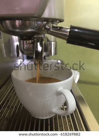coffee brewing on coffee machine