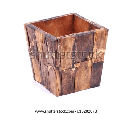 emtry pot wood isolate on white background