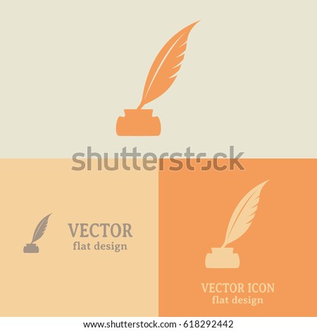 Business cards design.Vector illustration of icon writing pen