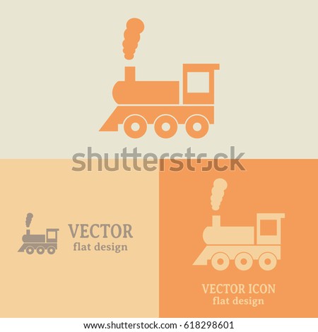 Business cards design. Vector illustration of a steam locomotive 