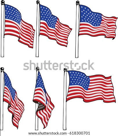 America flag hanging on pole