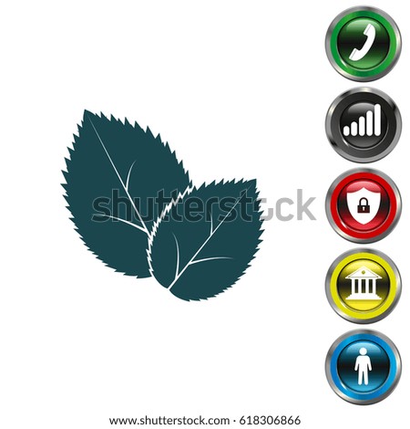 Leaf icon, vector illustration.