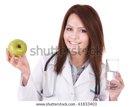 Medicine doctor with stethoscope. Isolated.