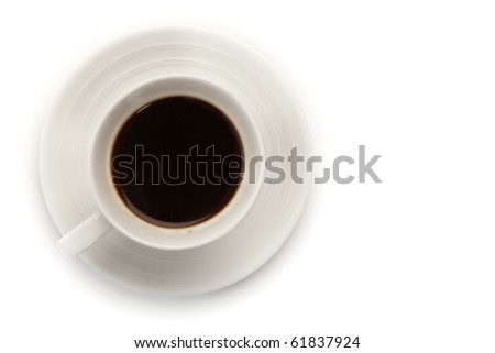 Cup of Hot Coffee on a White Isolated Background
