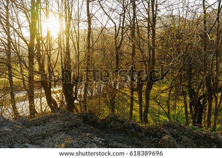 Chic river and mountain landscape