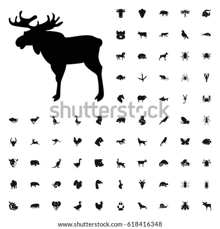 Moose icon illustration isolated vector sign symbol. animals icons vector set. on white background