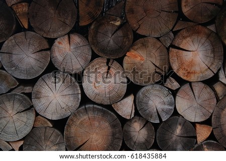round fire wood texture
