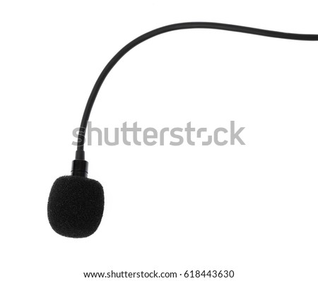 Microphone lapel or lavalier isolated on white background