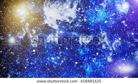 Blue dark night sky with many stars. Milky way on the space background