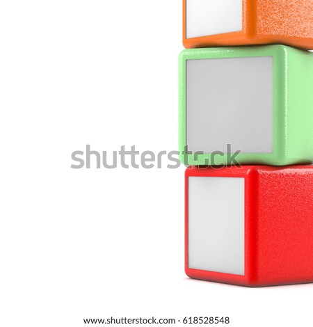Three boxes isolated on white 3D illustration