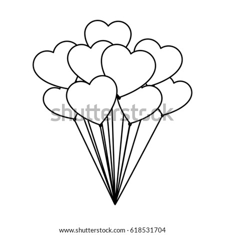 hearts balloons icon