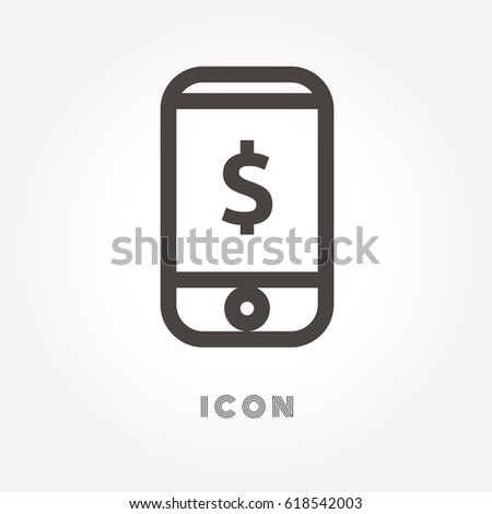 Mobile payment vector icon on white background