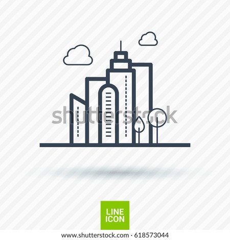 eco city info-graphic line vector icon