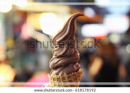 Ice-cream is like a new world in the cartoon. With sweetness, softness and cuteness.