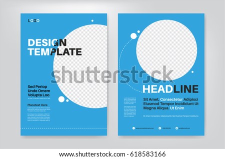 Business vector layout template design for brochure / flyer / leaflet in A4 size. With circle photo frame