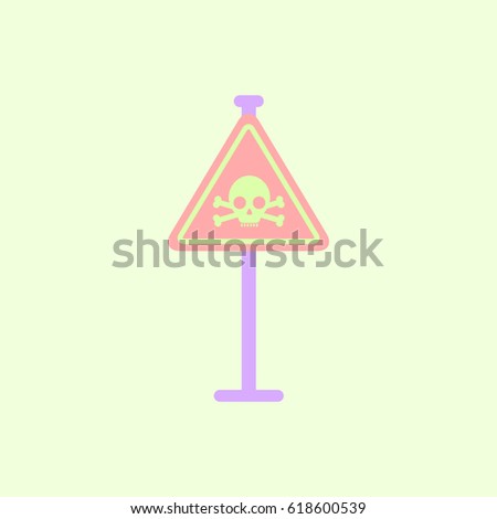 skull danger road sign