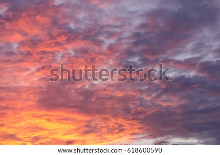 Abstract colorful sunset sky and cloud background. Copy space environment ecology and travel relax concept. Vintage tone filter effect color style.