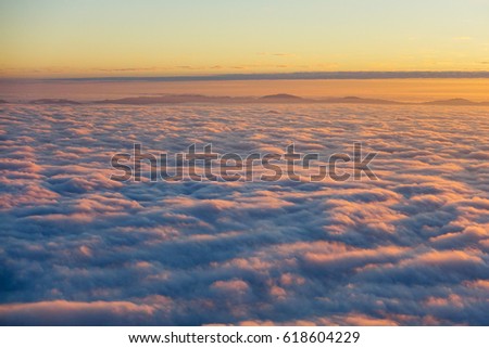 Sunrise view over the cloud in the morning
