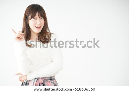 Young woman thinking something