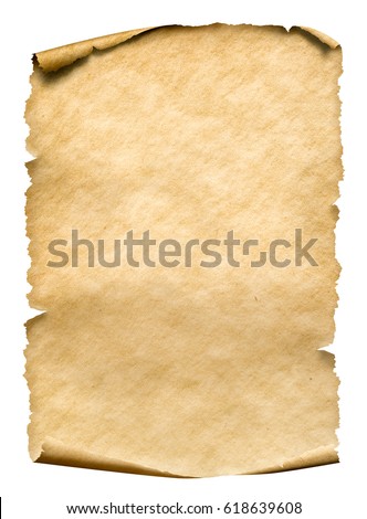 Old paper manusript or parchment vertically oriented Royalty-Free Stock Photo #618639608
