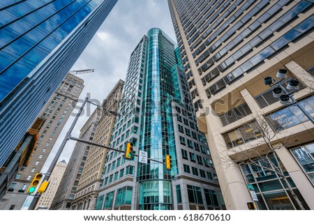 Modern buildings in Center City, Philadelphia, Pennsylvania.