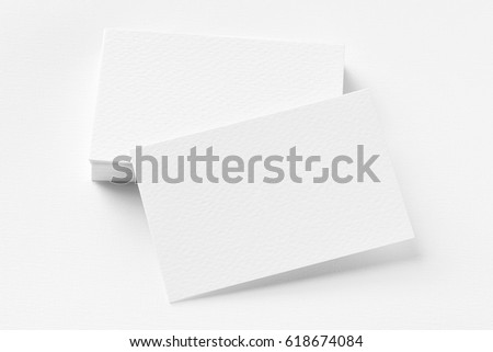 Photo of business cards. Template for branding identity. Isolated with clipping path.