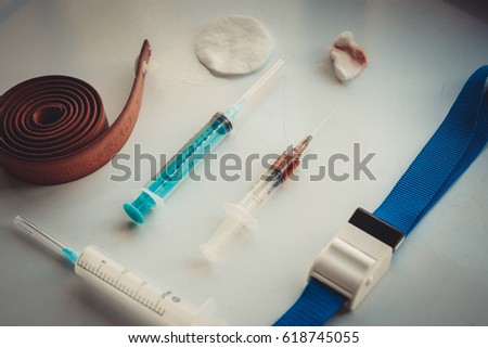 Medical doctor working place flat lay. 
