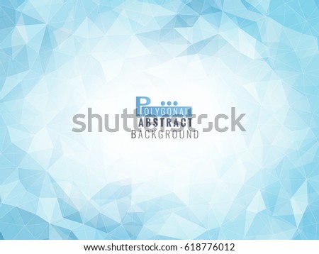 Abstract low poly background in blue color tone with blank space for text copy