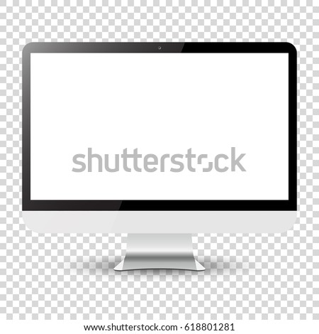 Computer monitor isolated on transparent background, Graphic illustration