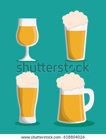 Beer glass drink design