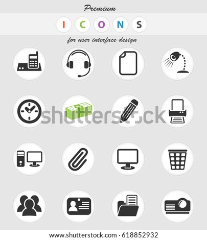 office web icons for user interface design