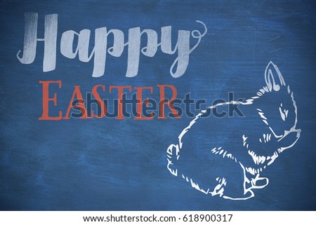 Easter greeting against blue background