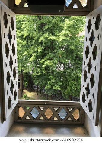 Mosque opened window in nature