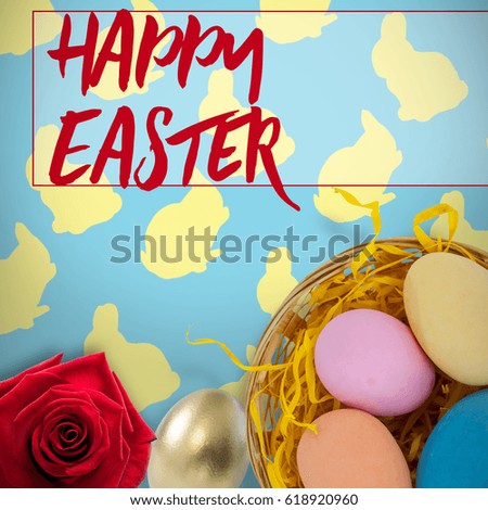 Easter greeting against picture of a rose