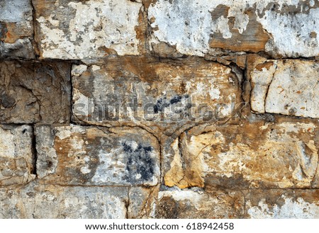Photo background of the original beautiful old brick wall