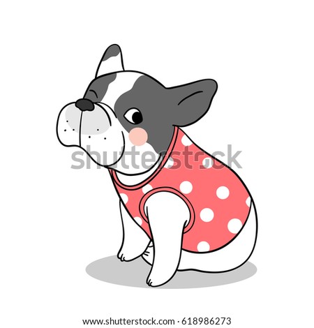 Vector illustration character design pug dog.