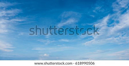 panorama image of blue cloudy sky on day time for background usage.