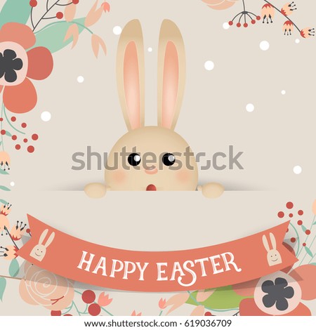 Happy easter background design. Happy easter cards with Easter bunnies. Vector illustration.