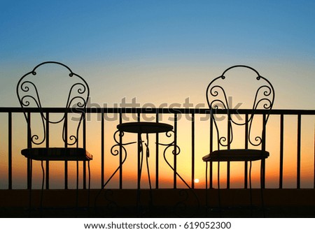 nice Silhouette of chairs at sunset