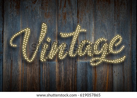 Vintage Light bulb style or Disco style on old wood planks background
