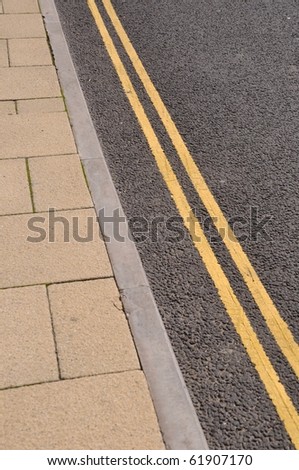 double yellow lines on the asphalt road (forbidden parking)