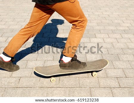 The guy on the skate Board closeup